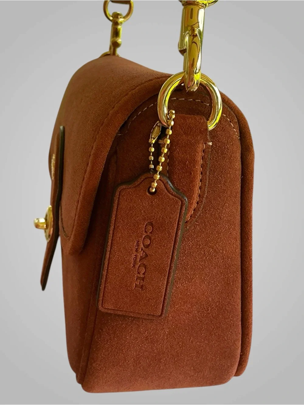 Coach Hadley Suede Crossbody Shoulder Bag Clay Brown CEB10 NWT